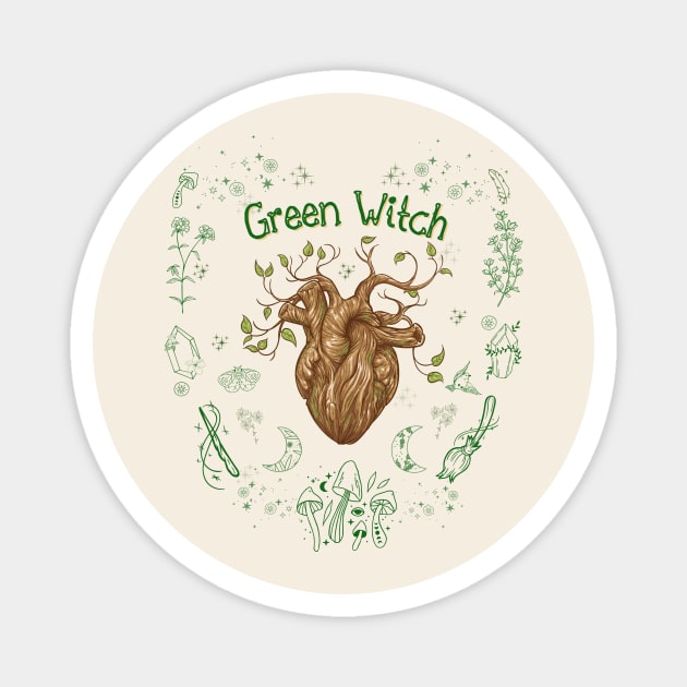 A Green Witch at Heart Magnet by The Fat Feminist Witch 